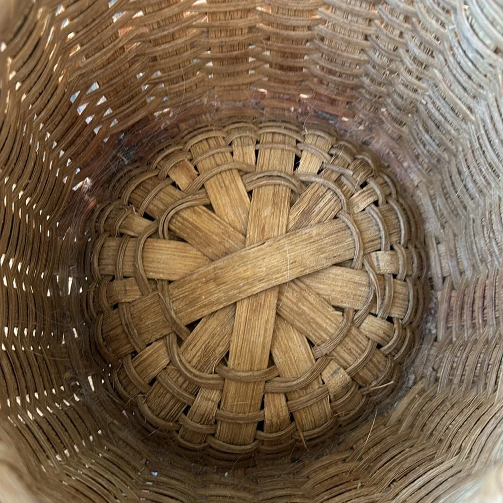 Handwoven Natural Wicker Basket with Handle